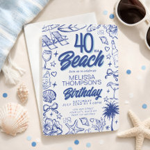 Trendy Hand Getekende Doodle 40 Is Een Strand Verj