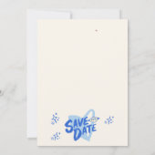 Trendy Hand Getrokken Blauw Scribble Fun Save the  Kaart (Achterkant)