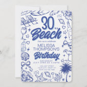 Trendy hand getrokken Doodle 30 is een strand verj Kaart (Voorkant)