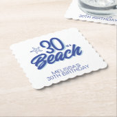 Trendy hand getrokken Doodle 30 is een strand verj Kartonnen Onderzetters (Gebogen)