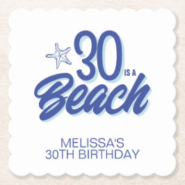 Trendy hand getrokken Doodle 30 is een strand verj Kartonnen Onderzetters