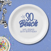 Trendy hand getrokken Doodle 30 is een strand verj Papieren Bordje