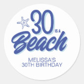 Trendy hand getrokken Doodle 30 is een strand verj Ronde Sticker (Voorkant)