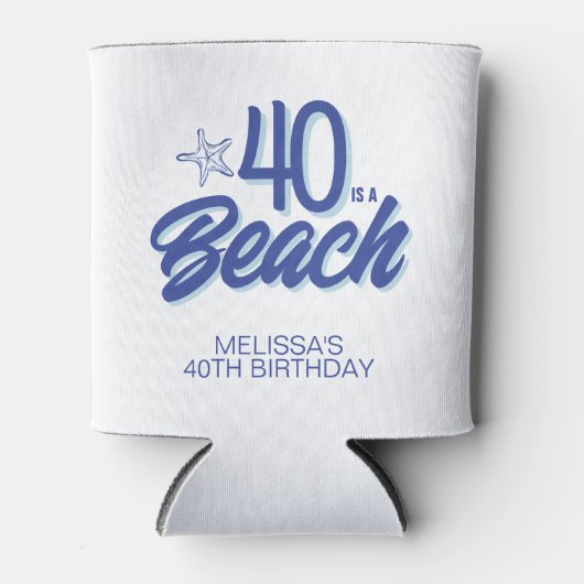 Trendy hand getrokken Doodle 40 is een strand verj Blikjeskoeler (Voorkant)