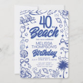 Trendy hand getrokken Doodle 40 is een strand verj Kaart (Voorkant)