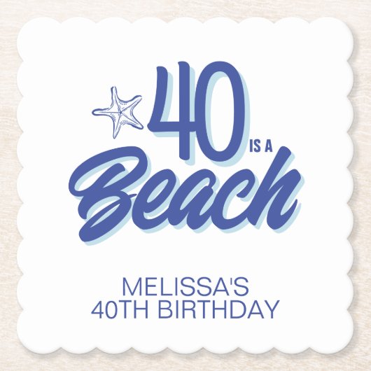 Trendy hand getrokken Doodle 40 is een strand verj Kartonnen Onderzetters (Voorkant)