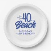 Trendy hand getrokken Doodle 40 is een strand verj Papieren Bordje (Voorkant)