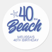 Trendy hand getrokken Doodle 40 is een strand verj Ronde Sticker (Voorkant)