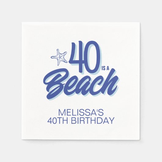 Trendy hand getrokken Doodle 40 is een strand verj Servet (Voorkant)