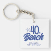 Trendy hand getrokken Doodle 40 is een strand verj Sleutelhanger (voorkant)