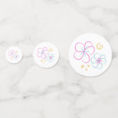 Trendy Hand Getrokken Doodle 50e Strand Verjaardag Confetti (Achterkanten)