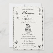 Trendy Hand getrokken eigenzinnige krabbel Kaart (Voorkant)