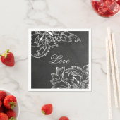 trendy hand getrokken floral black board krijt eff servet (Insitu)