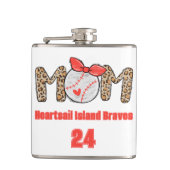 Trendy Hand getrokken Honkbal Mama Gepersonaliseer Heupfles (Voorkant)