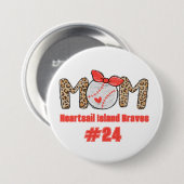 Trendy Hand getrokken Honkbal Mama Gepersonaliseer Ronde Button 7,6 Cm (Voorkant /achterkant)