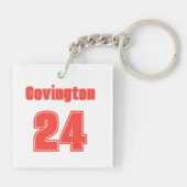 Trendy Hand getrokken Honkbal Mama Gepersonaliseer Sleutelhanger (Achterkant)