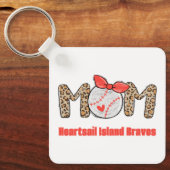Trendy Hand getrokken Honkbal Mama Gepersonaliseer Sleutelhanger (Voorkant)