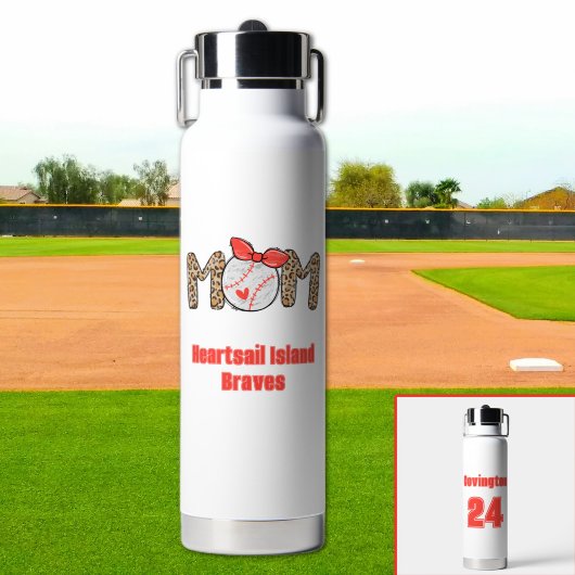 Trendy Hand getrokken Honkbal Mama Gepersonaliseer Waterfles