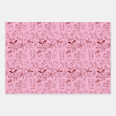 Trendy Hand Getrokken Monochroom Rood & Wit Xmas Inpakpapier Vel (Voorkant 2)