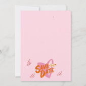 Trendy Hand Getrokken Roze Krabbel Plezier Save th Kaart (Achterkant)