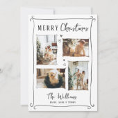 Trendy Hand Getrokken Whimsical Doodle Foto Kerstm Feestdagenkaart (Voorkant)