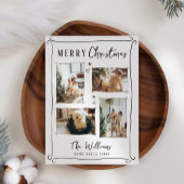 Trendy Hand Getrokken Whimsical Doodle Foto Kerstm Feestdagenkaart