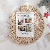 Trendy Hand Getrokken Whimsical Doodle Foto Kerstm Feestdagenkaart