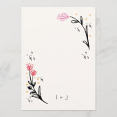 Trendy Hand getrokken Wildbloem Wavy Squiggle Brui Menu (Achterkant)