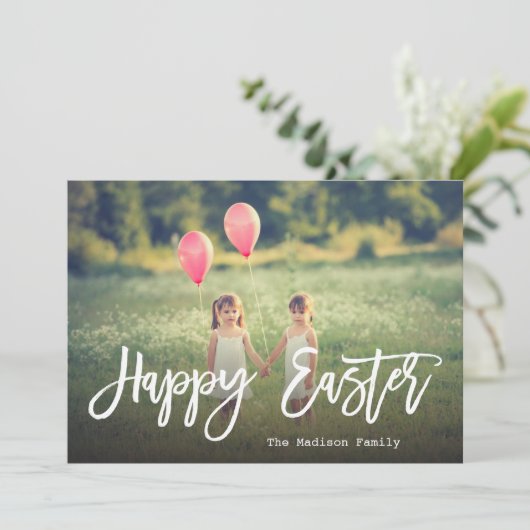 Trendy Hand Lettered Script | Pasfoto Feestdagenkaart (Staand voorkant)