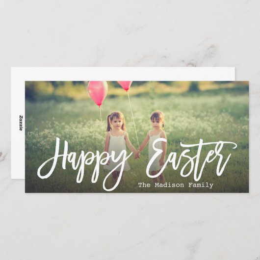 Trendy Hand Lettered Script | Pasfoto Feestdagenkaart (Voorkant / Achterkant)