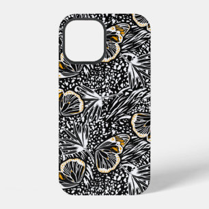Trendy hand schets vlinders vliegen vermengd met iPhone 12 hoesje