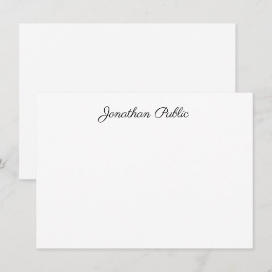 Trendy Hand Script Naam Sjabloon Elegant Modern (Voorkant / Achterkant)