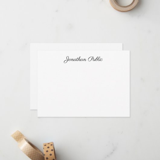 Trendy Hand Script Naam Sjabloon Elegant Modern (Voorkant / Achterkant in situ)