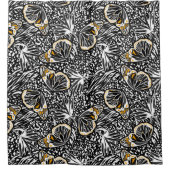 Trendy hand sketch butterflies die met elkaar verm douchegordijn (Voorkant)