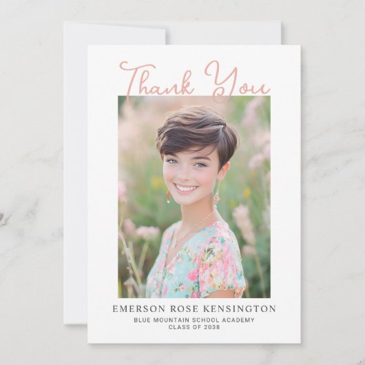 Trendy handgeschreven Afstuderen Bedankt (Voorkant)