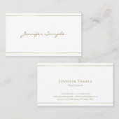 Trendy handgeschreven Gold Script Glam Luxe Design Visitekaartje (Voorkant / Achterkant)