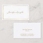 Trendy handgeschreven Gold Script Glam Luxury Plai Visitekaartje (Voorkant / Achterkant)