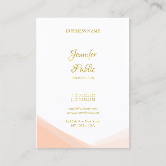 Trendy Handgeschreven Gouden Script Moderne Sjablo Visitekaartje (Achterkant)