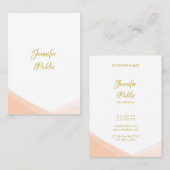Trendy Handgeschreven Gouden Script Moderne Sjablo Visitekaartje (Voorkant / Achterkant)
