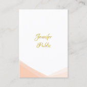 Trendy Handgeschreven Gouden Script Moderne Sjablo Visitekaartje (Voorkant)