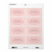Trendy Handgeschreven Manuscript Blush Pink White  Etiket (Full Sheet)