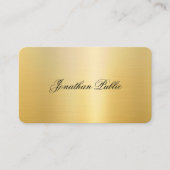 Trendy Handgeschreven Naam Stijlvol Goud Kijk Mode Visitekaartje (Voorkant)