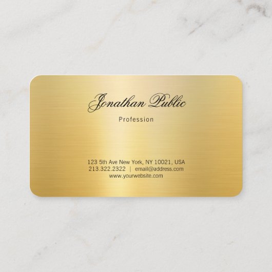 Trendy Handgeschreven Naam Stijlvol Goud Kijk Mode Visitekaartje (Achterkant)
