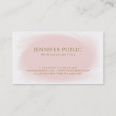 Trendy Handgeschreven Script Blush Pink Gold Desig Visitekaartje (Achterkant)