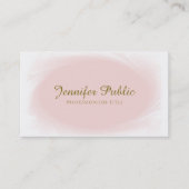 Trendy Handgeschreven Script Blush Pink Gold Desig Visitekaartje (Voorkant)