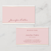 Trendy Handgeschreven Script Blush Pink Gold Sjabl Visitekaartje (Voorkant / Achterkant)