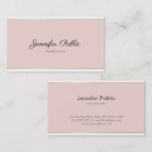 Trendy handgeschreven script Blush roze gouden pla Visitekaartje (Voorkant / Achterkant)