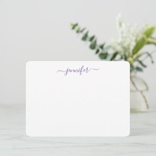 Trendy handgeschreven script gepersonaliseerd paar notitiekaartje