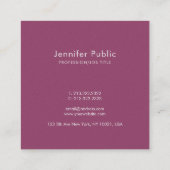 Trendy handgeschreven script - Minimalistisch luxe Vierkante Visitekaartje (Achterkant)