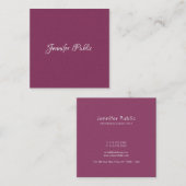 Trendy handgeschreven script - Minimalistisch luxe Vierkante Visitekaartje (Voorkant / Achterkant)